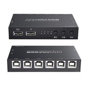 AIMOS 8 Ports USB Synchronizer USB Keyboard Synchronization Controller KVM Switcher Metal Shell and Play Black
