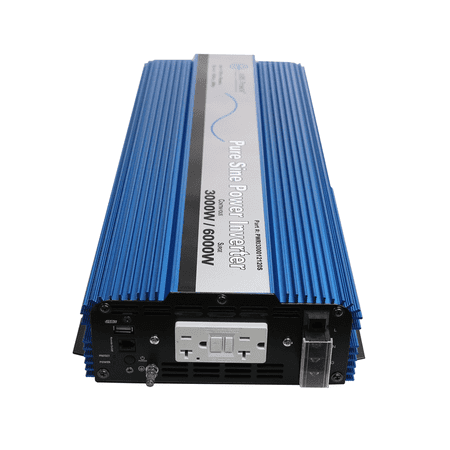 AIMS Power 3000W Pure Sine Power Inverter 12VDC to 120VAC ETL Listed for RVs, Home, and Job Site