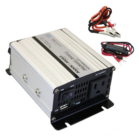 AIMS Power 250W Modified Sine Power Inverter 12VDC to 120VAC for Travel, Camping, and Small Tools