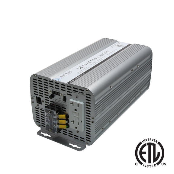 AIMS Power 3600W Modified Sine Power Inverter 12VDC to 120VAC ETL Listed for Cabins, Backup, and Tools