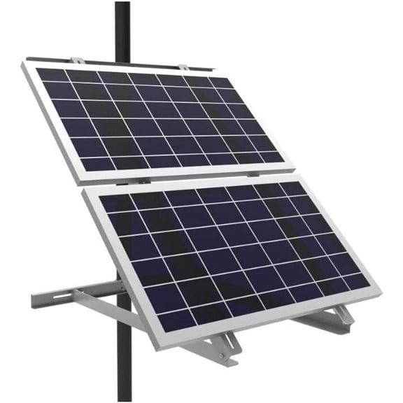 AIMS Power Adjustable Solar Side Pole Mount Bracket - Fits 2 Panels for Cabins, Work Site, and Home