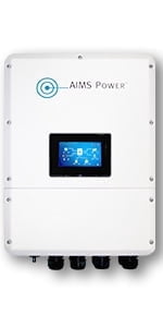 AIMS Power 4.6kW Hybrid Inverter Charger with 6.9kW Solar Input & Grid-Tie for Homes, Solar Systems, Net Metering and Load Share