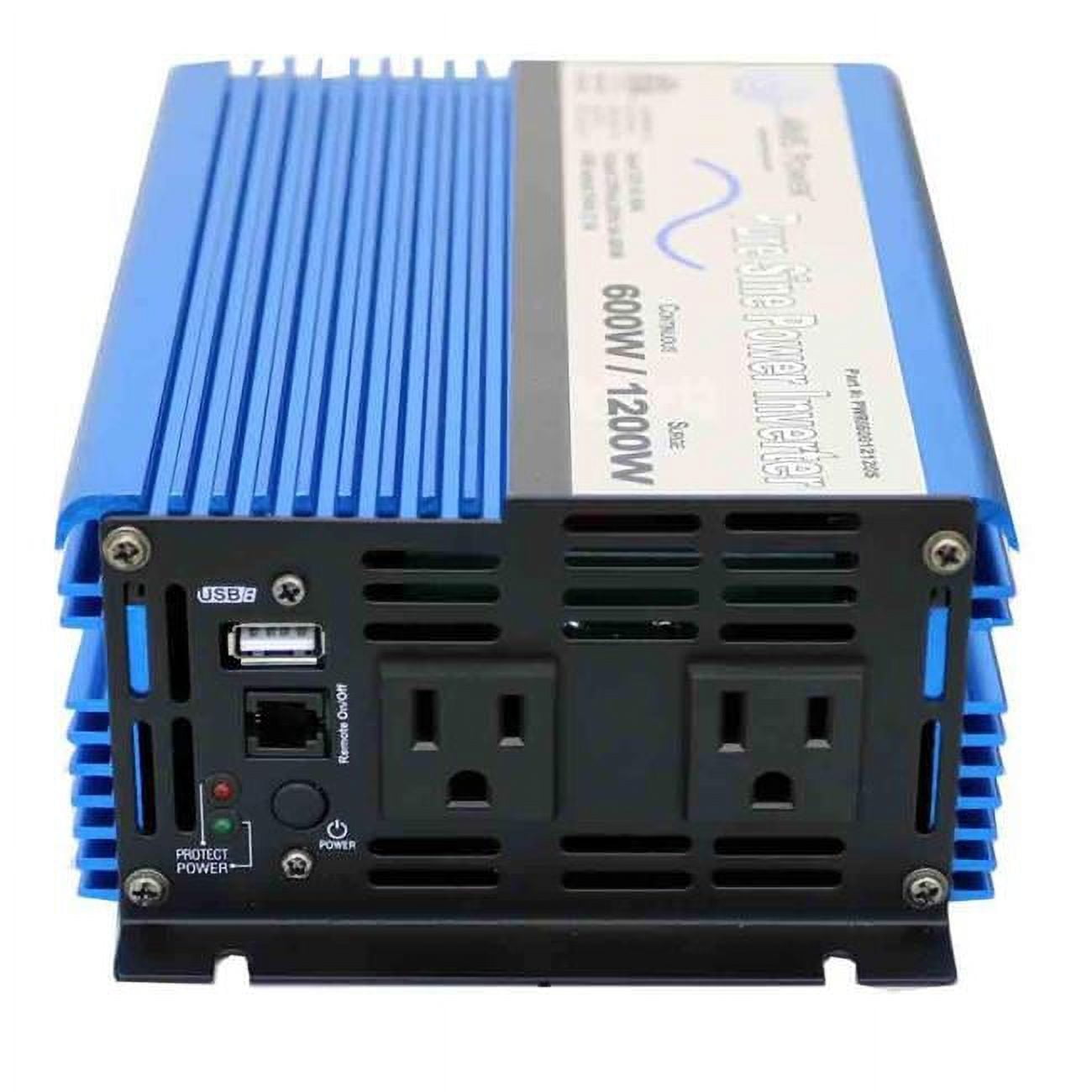 AIMS Power PWRI60012120S 600W 12V Pure Sine Power Inverter - Listed to UL 458