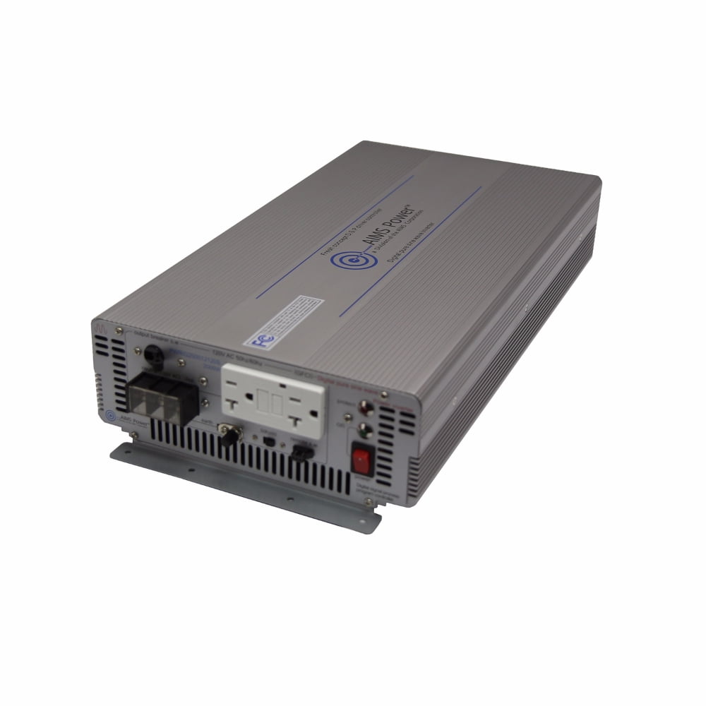 AIMS Power 3000W Pure Sine Power Inverter 24VDC to 120VAC Industrial Grade for Home, Cabin, Small workshops