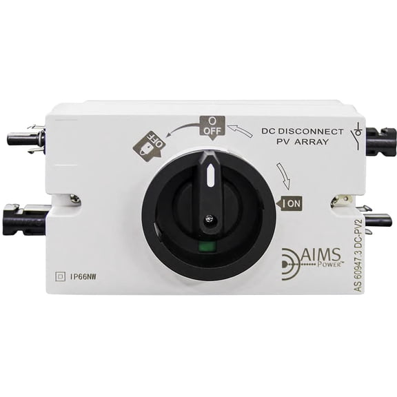AIMS Power Solar PVDC Quick Disconnect Switch 1200V 32 Amp for Solar, Safety, and Shutoff