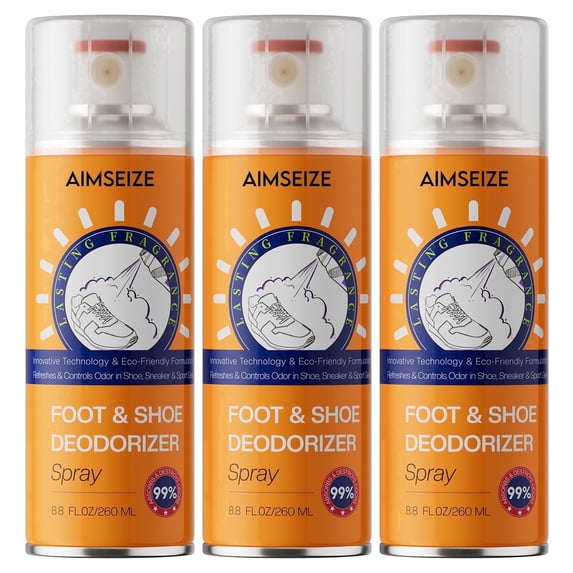 AIMSEIZE Foot Shoe Odor Spray, Eliminator Shoe Deodorizer Spray Smell Eaters for Feet, Sneaker, Boot-Natural Remover Deodorant Sports,8.8Ounces,3PCS.