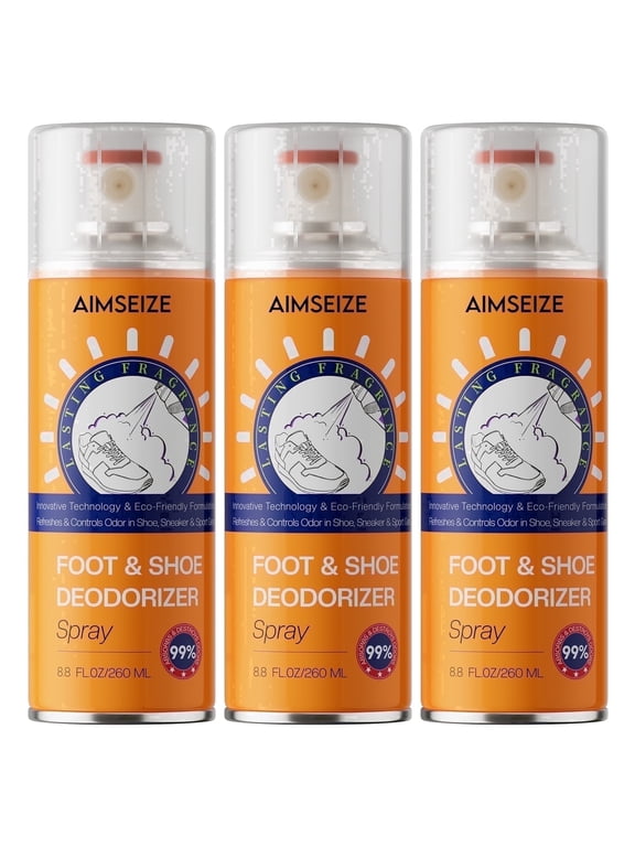 Foot Shoe Odor Spray, Eliminator Shoe Deodorizer Spray Smell Eaters for Feet, Sneaker, Boot-Natural Remover Deodorant Sports,8.8Ounces,3PCS.