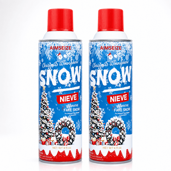 AIMSEIZE Snow Spray for Christmas Window Decor, Holiday Tree Frosting, Winter Scene Display, Easy Cleanup, Festive Seasonal Decoration 2PC