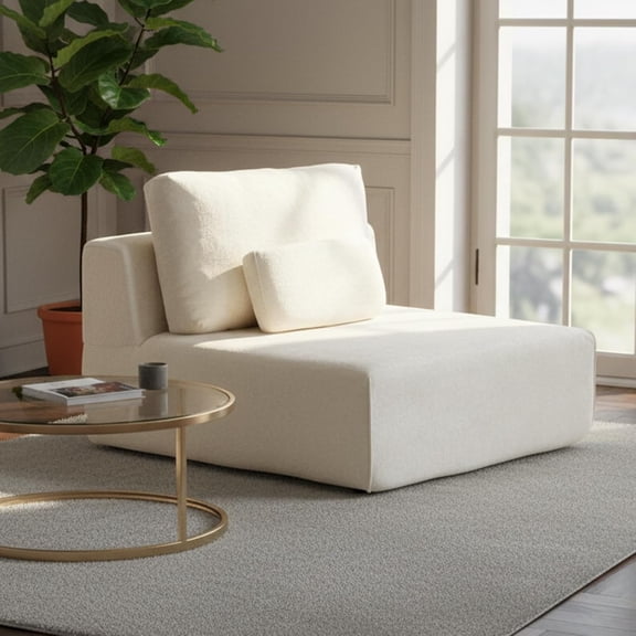 AIMSTYTO Modular Sectional Sofa Couch, Plush Velvet Boneless Single Sofa Cozy Chair, Flexible Convertible for Living Room & Small Spaces, Deep-Seat, No-Assembly 1-Piece