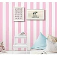 thumbnail image 1 of AINITAOCOM Self Adhesive Vinyl Pink and White Stripe Peel and Stick Wallpaper Shelf Liner for Walls Nursery Girls Bedroom Cabinets Dresser Drawer Furniture Decal Removable Waterproof 17.7x117 Inches, 1 of 4