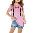 thumbnail image 1 of AINIYS 13 Years Kids Summer Tops Trendy Children Clothes Casual Loose Little Boys Tees Fashion Short Sleeve T-Shirt Round Neck Funny Faux Fake Tuxedo Tops Pink, 1 of 3