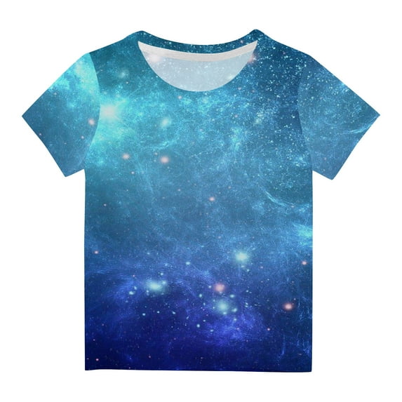 AINIYS 13 Years Tie Dye Gradient Color Children Clothes Kids Summer Tops Little Boys Tees Round Neck Trendy Casual Loose Fashion Short Sleeve T-Shirt Multicolor