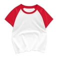 thumbnail image 1 of AINIYS 150 Casual Loose Color Block Patchwork Little Boys Tees Children Clothes Trendy Kids Summer Tops Round Neck Fashion Short Sleeve T-Shirt Red, 1 of 3