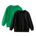 thumbnail image 1 of AINIYS 2 Pack For Boys and Girls Basic Thin Long Sleeve Crewneck Pullover for Kids Casual Sweatshirt Solid Color Tops Black 3 Years, 1 of 8