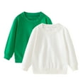 thumbnail image 1 of AINIYS 2 Pack For Boys and Girls Basic Thin Long Sleeve Crewneck Pullover for Kids Casual Sweatshirt Solid Color Tops White 2 Years, 1 of 8