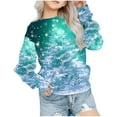AINIYS 2024 Ugly Christmas Sweater Women Pretty Printed Crewneck Blouse