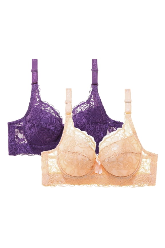 2PC Cleavage Bra Plus Size Underwire Secure Fit Bra for Women Lift and Support Push-Up Bra Breathable Everyday Bras Anti-Sagging Bra Bralette Plus Size Armpit Fat Control Bra Khaki XXXXL