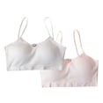 thumbnail image 1 of AINIYS 2PC Secure Fit Bra for Girls Wireless Seamless Soft Cup Bra Lightly Padded Training Bra for Teen Bralette Cotton Modal Growth Bra Breathable Student Everyday Bras Thin Style Pink 7 Years, 1 of 5