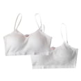 thumbnail image 1 of AINIYS 2PC Secure Fit Bra for Girls Wireless Seamless Soft Cup Bra Lightly Padded Training Bra for Teen Bralette Cotton Modal Growth Bra Breathable Student Everyday Bras Thin Style White 7 Years, 1 of 7