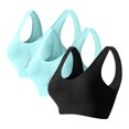 thumbnail image 1 of AINIYS 3Pc Womens Sports Bras Full Coverage Pushup Breathable Bras Seamless Wireless Yoga Lightweight Casual Bralettes Black XXXXXL, 1 of 2