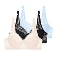 thumbnail image 1 of AINIYS Push Up Lace Bra for Women Wireless Full Coverage Wear Fashion Breathable Underwear Beige 80B, 1 of 4