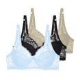 thumbnail image 1 of AINIYS Womens Bra Push up Underwear Breathable Adjustable Brassiere Lingerie Lace Bras Wireless Thin Mold Cup Light Blue 100C, 1 of 4