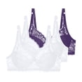 thumbnail image 1 of AINIYS Women Bras Breathable Comfy Floral Lace Full Coverage Underwired Bra Purple 75C, 1 of 4