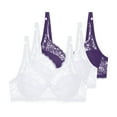 thumbnail image 1 of AINIYS Women Bras Breathable Comfy Floral Lace Full Coverage Underwired Bra Purple 95B, 1 of 4