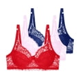 thumbnail image 1 of AINIYS Women Lace Bra Push up Underwire Bralettes Soft Fashion Breathable Adjustable Brassiere Lingerie Red 95B, 1 of 5