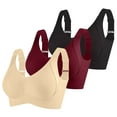 thumbnail image 1 of AINIYS 3Pcs Womens Wireless Bras No Underwire Push Up Adjustable Straps Bra Seamless Cozy Full Coverage Everyday Bra Black L, 1 of 5