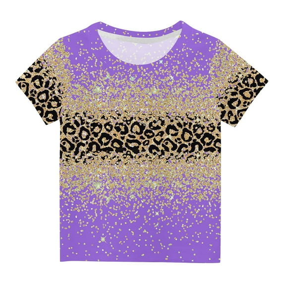 AINIYS 4-5 Years Children Clothes Trendy Round Neck Casual Loose Kids Summer Tops Fashion Short Sleeve T-Shirt Little Boys Tees Tie Dye Purple
