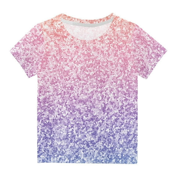AINIYS 5-6 Years Casual Loose Little Boys Tees Crewneck Trendy Children Clothes Kids Summer Tops Fashion Short Sleeve T-Shirt Tie Dye Purple