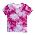 thumbnail image 1 of AINIYS 7-8 Years Kids Summer Tops Children Clothes Fashion Short Sleeve T-Shirt Round Neck Little Boys Tees Tie Dye Casual Loose Trendy Hot Pink, 1 of 5