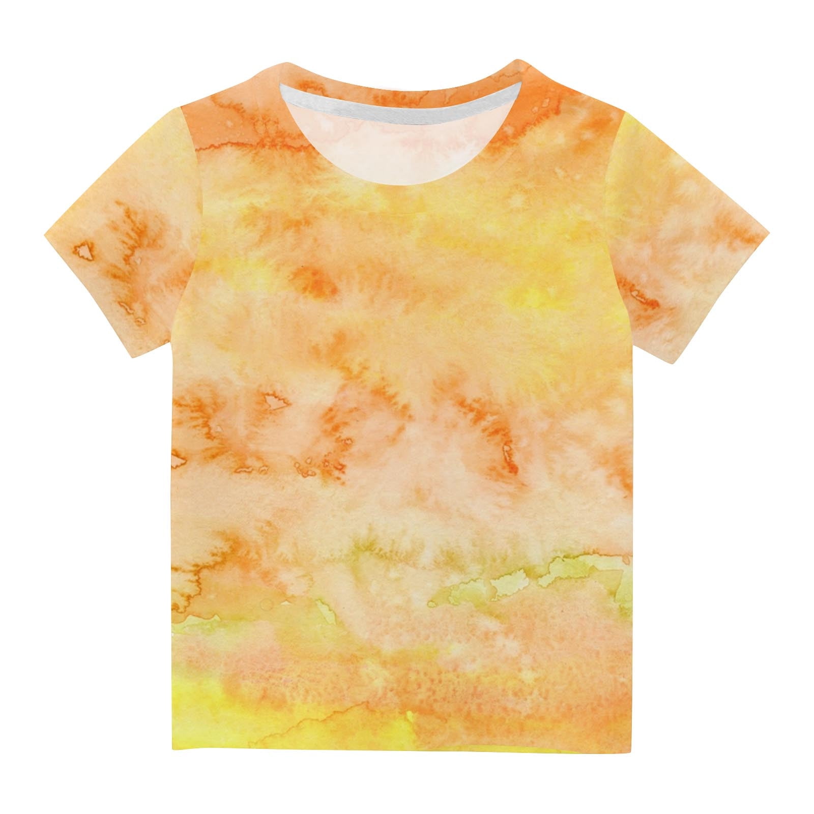 7-8 Years Kids Summer Tops Trendy Little Boys Tees Casual Loose Children Clothes Fashion Short Sleeve T-Shirt Gradient Color Crewneck Multicolor