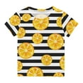 thumbnail image 1 of AINIYS 9-10 Years Children Clothes Casual Loose Kids Summer Tops Trendy Fashion Short Sleeve T-Shirt Little Boys Tees Striped Lemon Print Round Neck Multicolor, 1 of 5
