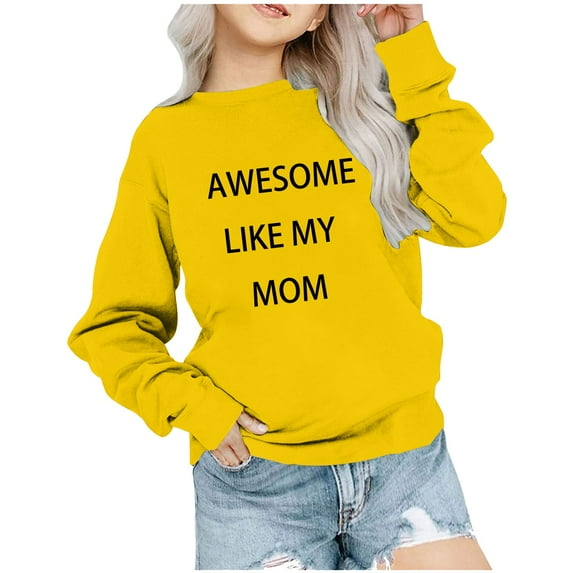 AINIYS Awesome Like My Mom-Funny Awesome Son Daughter Kids Children Zip Hoodie Suitable for Autumn and Winter