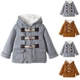 thumbnail image 1 of AINIYS Baby Boys Girls's Winter Wool Coat Hooded Peacoat Kids Fleece Lined Jacket Warm Thicken Windproof Overcoats Brown 3 Years, 1 of 5