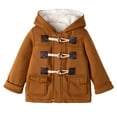 thumbnail image 1 of AINIYS Baby Boys Girls's Winter Wool Coat Hooded Peacoat Kids Fleece Lined Jacket Warm Thicken Windproof Overcoats Brown 9 Months, 1 of 5
