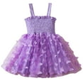 thumbnail image 1 of AINIYS Baby Girl's Ruffle Sleeve Embroidered Floral Lace Dress Princess Party Pageant Christening Birthday Dresses Purple 3-4 Years, 1 of 4