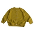 thumbnail image 1 of AINIYS Kids Girls Knit Cardigans Long Sleeve Crewneck Cardigan Sweater Little Girl Solid Soft Button Up Coat Yellow 6 Years, 1 of 3
