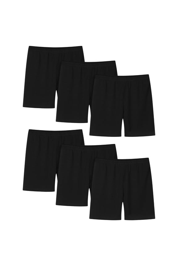 Boys 6 Pack Athletic Shorts Variety Pack Soft Stretch with Elastic Waist Closure for Daily Play and Sports Practice Black 8 Years