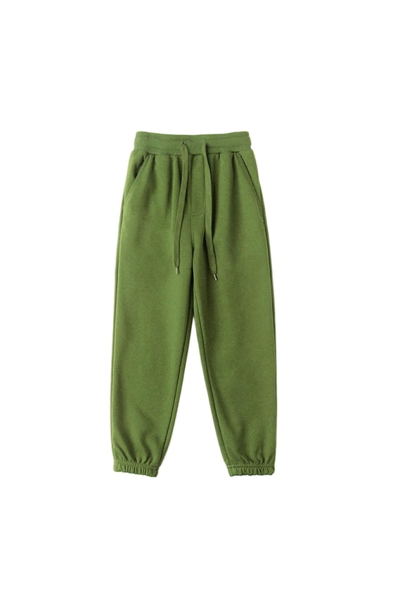 Boys Balloon Puff Pants Elastic Waist Casual Trousers with Pockets for Playtime Army Green 4-5 Years