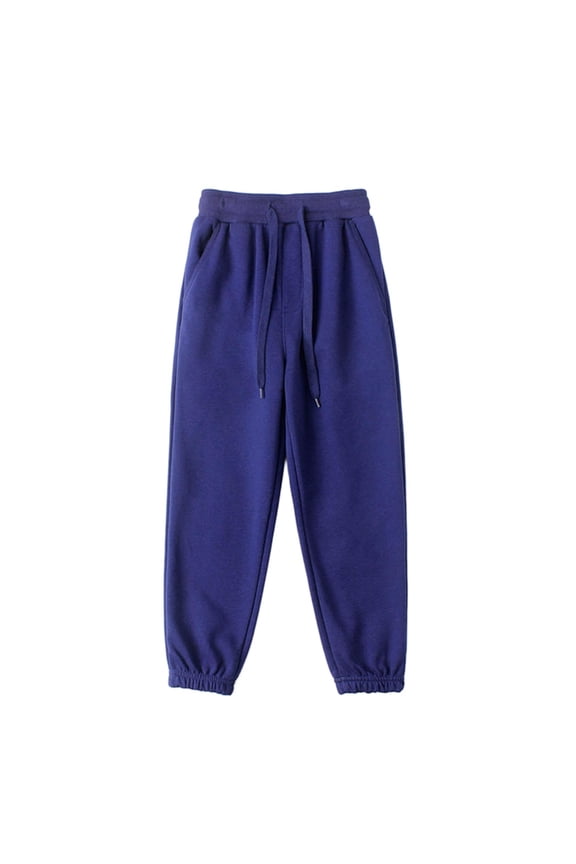 Boys Balloon Puff Pants Elastic Waist Casual Trousers with Pockets for Playtime Dark Blue 4-5 Years