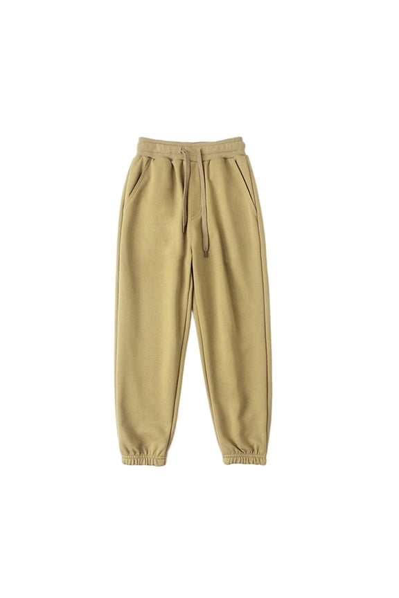 Boys Balloon Puff Pants Elastic Waist Casual Trousers with Pockets for Playtime Khaki 4-5 Years