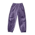 thumbnail image 1 of AINIYS Boys Camouflage Cargo Jogger Pants Elastic Waist Trousers for Outdoor Play and Trendy Looks Purple 5 Years, 1 of 3