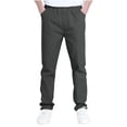 thumbnail image 1 of AINIYS Boys Cargo Pants Stretch Waist Waterproof Zipper Pockets Casual Joggers Outdoor Sports Hiking Camping Travel Suitable for Daily Wear and Active Kids Dark Gray 8 Years, 1 of 8