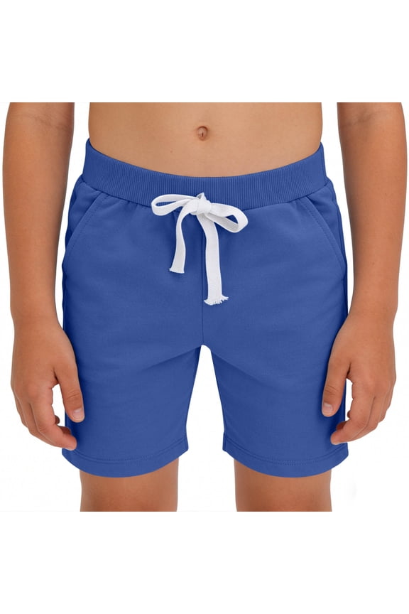Boys Drawstring Swim Trunks Resistant Soft with Adjustable Drawstring Closure for Pool Days and Beach Activities Blue 10-11Years
