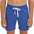 thumbnail image 1 of AINIYS Boys Drawstring Swim Trunks Resistant Soft with Adjustable Drawstring Closure for Pool Days and Beach Activities Blue 4-5Years, 1 of 6