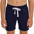 thumbnail image 1 of AINIYS Boys Drawstring Swim Trunks Resistant Soft with Adjustable Drawstring Closure for Pool Days and Beach Activities Navy 4-5Years, 1 of 6