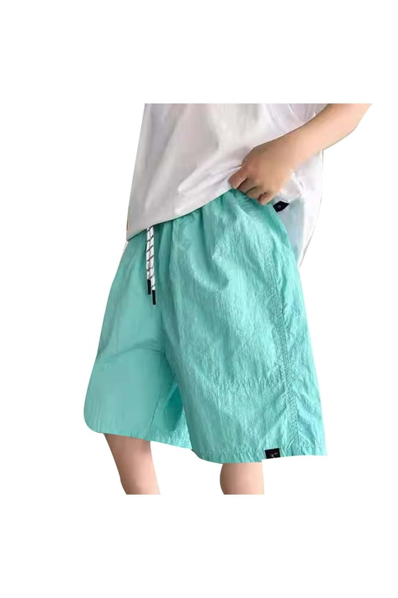 Boys Drawstring Waist Swim Shorts Dry Breathable with Adjustable Drawstring Closure for Pool Days and Beach Fun Sky Blue 7-8 Years